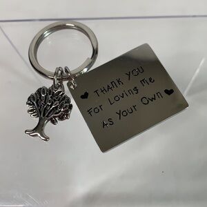 Thank You For Loving Me Silver Tone Keyring - 2.5”